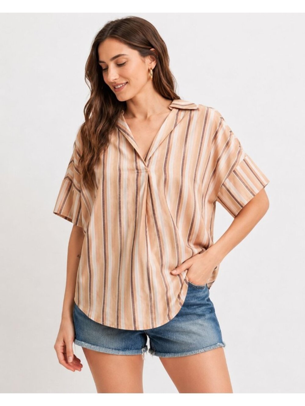 Madewell Womens Courier Striped Button-Back Oversized Shirt Multicolor Large